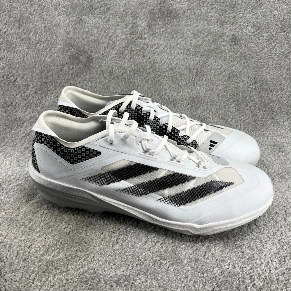 Adidas‎ Adizero Impact Baseball Cleats White Black Silver IH4730 Mens Size 15